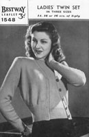 vintage ladies 1940s Bestway knitting pattern 1940s