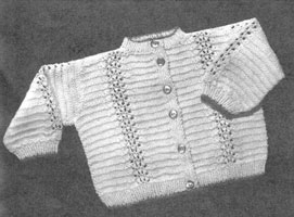 vintage baby cardigan knitting pattern from late 1940s