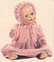 vintage baby doll knitting pattern for 12 to 16 inch doll