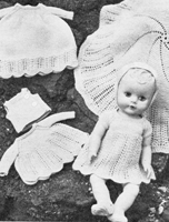 vintage baby doll knitting pattern from 1950s