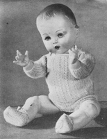 vintage 1950 doll knitting pattern for baby boy doll