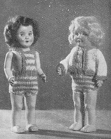vintage  twins beach set knitting pattern from 1950