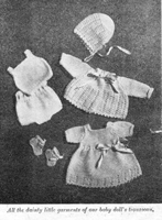 vintage baby doll knitting pattern from 1949
