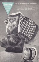 vintage fair isle knitting pattern for dutch bonnet for child