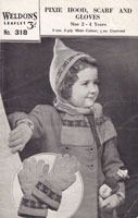 vintage childs pixie hood fair isle knitting patterns