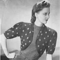 vintage ladies bolero knitting pattrn from 1942