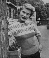 vintage ladies fair isle jumper pattern from 1949