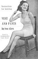 vintage ladies vest and knickers set 1940s
