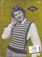 vintage ladies tabbard slip over tank top fair isle top 1940s