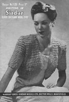 vintage ladies bed jacket in loopy stitch 1940s