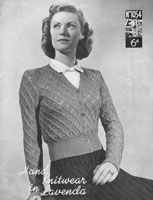 vintag eladies cardigan knitting pattern from 1930s lavenda 1054