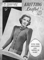 ladies vintage cardigan knitting pattern from 1930s
