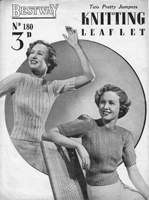 ladies jumper knitting pattern from 1930s to fit 33-35 inch bust