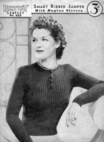 vintage ladies ribbed jumper from 1930s