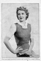 vintage ladies slip over or tank top knitting pattern from late 1930s