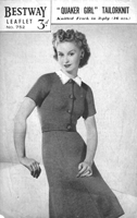 ladies dress knitting pattern from 1940