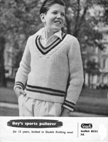 vintage boys  cricket or tennis jumper  long sleeves 12 years old 1940s