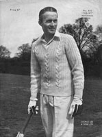vintage men's 1930s cricket jumper long sleeves 
