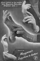 vintage lace gloves knitting pattern from 1930s