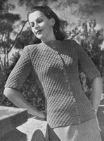 ladies cardigan knitting pattern from 1940s