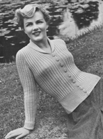 ladies cardigan knitting pattern from late 1940s