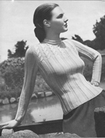 ladies jumper knitting pattern from lte 1940s