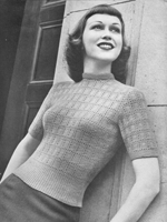 ladies jumper knitting pattern from late 1940s