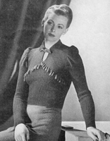ladies frilled jumper knitting pattern from 1939