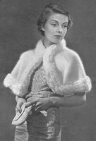 vintage ladies shoulder cape knitting pattern from 1940s