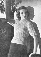 ladies lacy jumper knitting pattern from 1940s