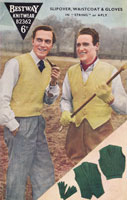 vintage mens knitting pattern for waist coats