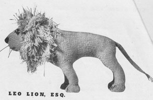knitted toy pattern lion