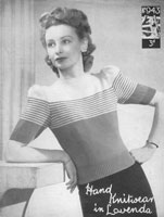 vintage knitting pattern 1940s jumper for ladies