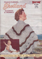 vintage ladis shawl knitting pattern 1950s