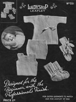 vintage baby vest and knickers bootees knitting pattern ladyship 351 1920a