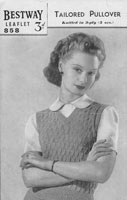 bestway vintage knitting patterns ladies 1940s sleeveless pullover tank top