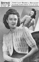 vintage knitting pattern 1940 ladies lacy bolero