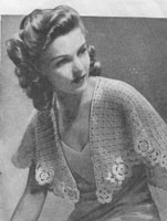vintage ladies crochet bed cape 1940s
