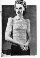 vintage lace jumper knitting pattern from 1940s