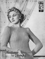 vintage lavenda ladies jumper knitting pattern 1940s