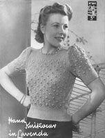 vintage ladies shortsleeved jumper knitting pattern 1940s