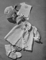 crochet and knitted set for baby 1940s