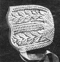 vintage baby bonnet knitting patterns 1930s