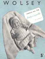 vintage baby knitting pattern for baby layette from 1940s