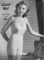 vintage 1940s vest and panties knitting pattern for 32-038 inch bust