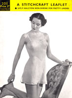 vintage knitting pattern fro camiknicker 1940s