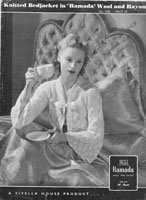 vintage ladies bed jacket kniting pattern  from the 1940s
