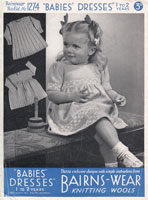 vintage baby dress knitting pattern 1930s