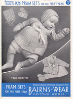 vintage baby pramset knitting patterns 1930s