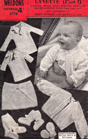 vintage baby vest and cardigan knitting pattern weldons 1940s